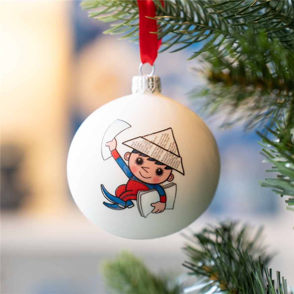 Glasornament - Abendstern mit Zeitung