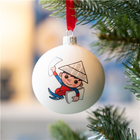 Glasornament - Abendstern mit Zeitung