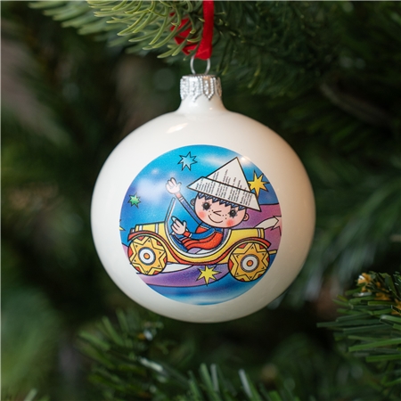 Glasornament - Abendstern in einem Auto