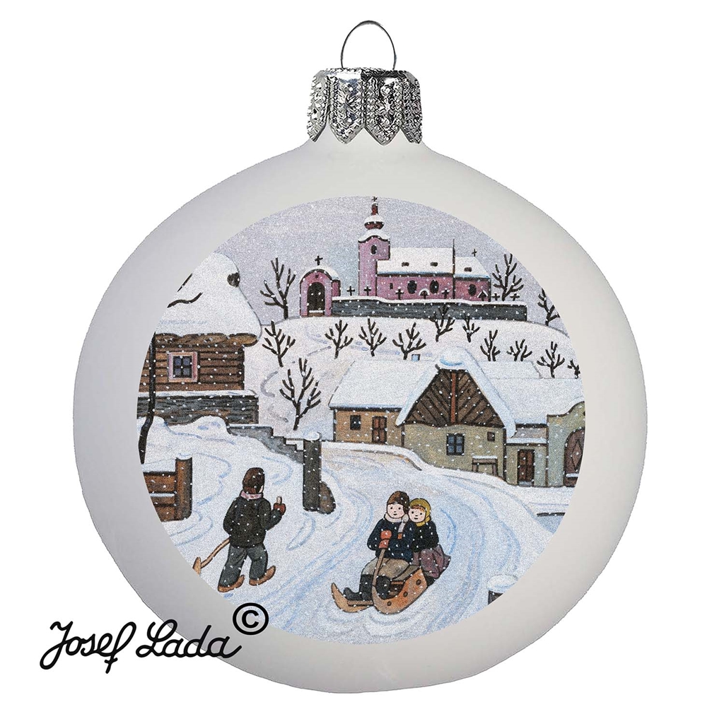 Ladovská ornament - Kinder mit Schlitten