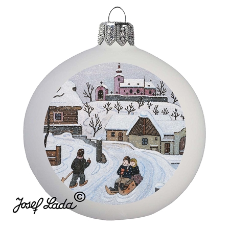 Ladovská ornament - Kinder mit Schlitten
