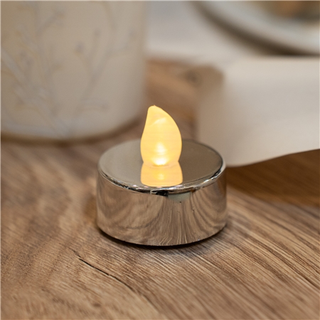 LED-Teelicht silber