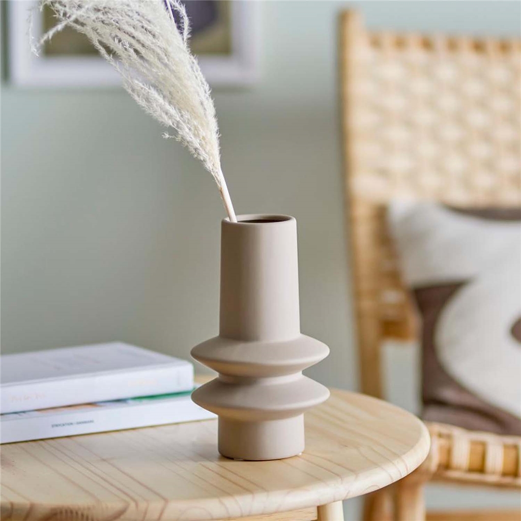 Steingutvase Isold beige