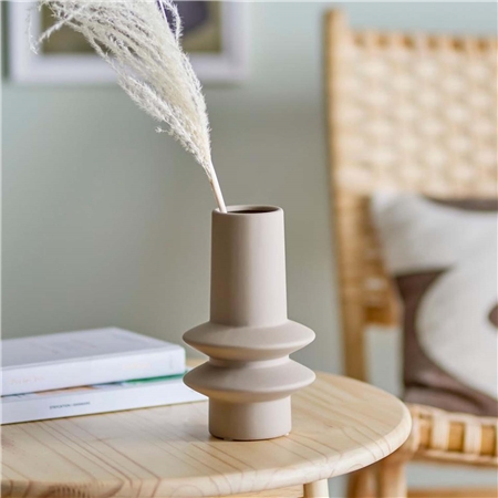 Steingutvase Isold beige