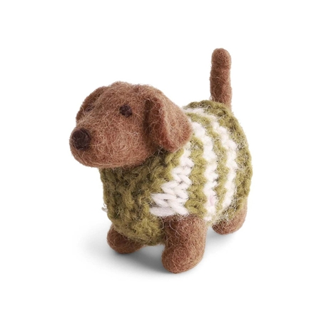 Dackel aus Filz mit Pullover