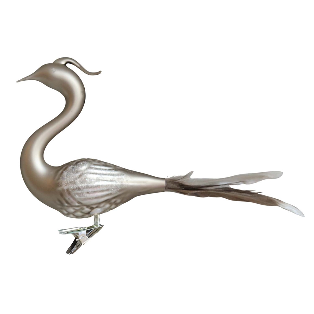 Glas Schwan taupe mit Tschocholka