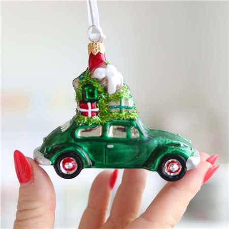 Weihnachtsauto aus Glas mit Geschenken Decor von Glassor