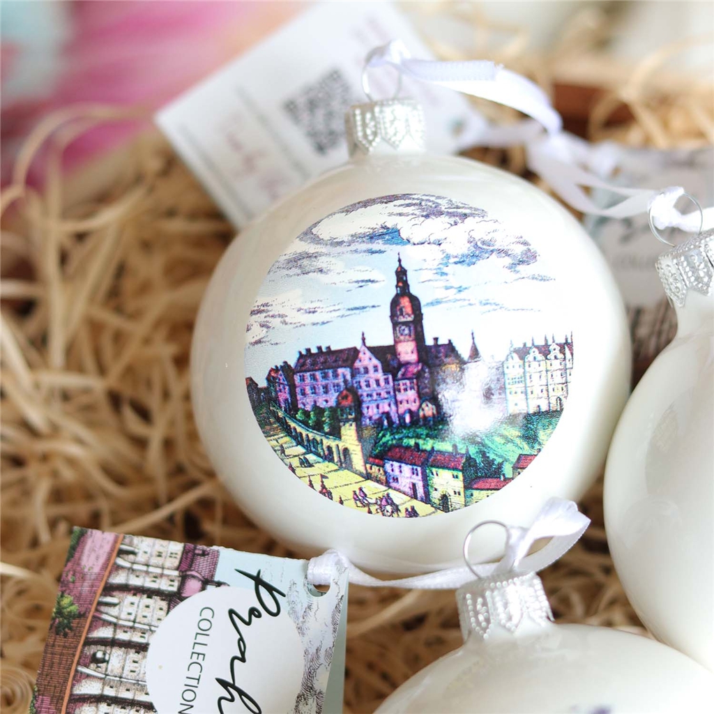 Glasornament Prag – Prager Burg und Altstadt