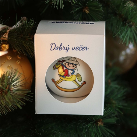 Glasornament - Abendstern auf einem Schaukelpferd