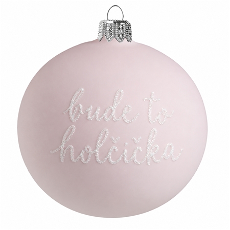 Glaskugel in Pastellrosa mit Wunschtext