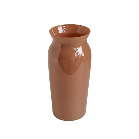 Schmale Vase in Haselnussbraun