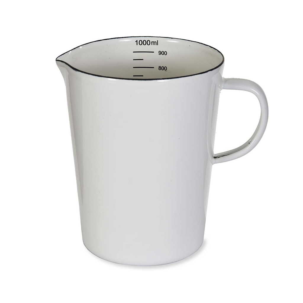Emaillierter Messbecher, weiß, 1 l